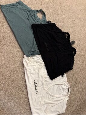 Set of 3 Alphalete Tank Tops - White, Black, Dusty Teal